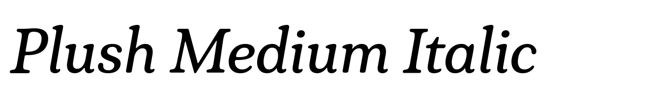 Plush Medium Italic